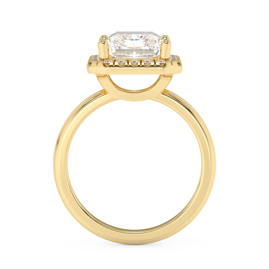 Emerald Solitaire Lab Grown Diamond Engagement Ring