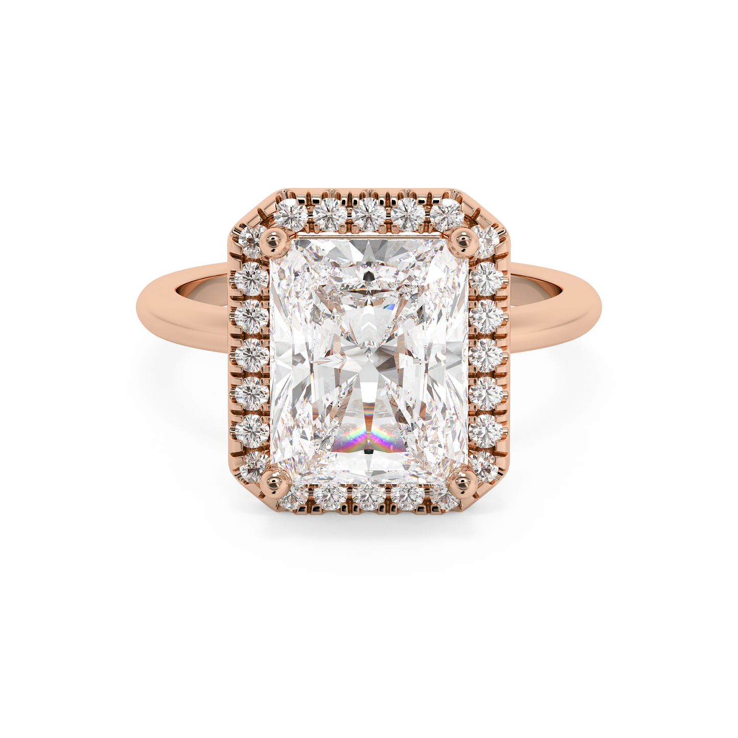 Emerald Solitaire Lab Grown Diamond Engagement Ring