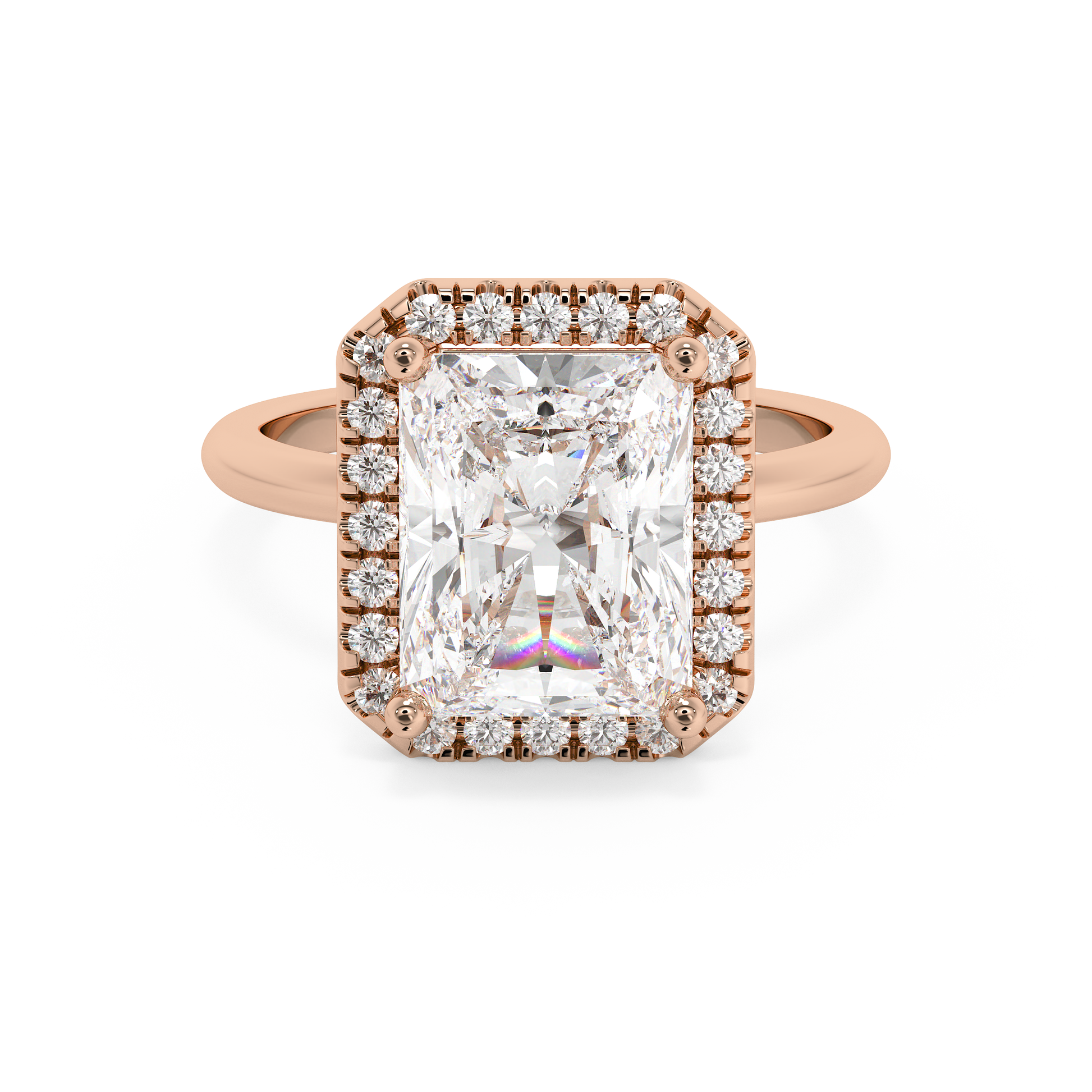 Emerald Solitaire Lab Grown Diamond Engagement Ring