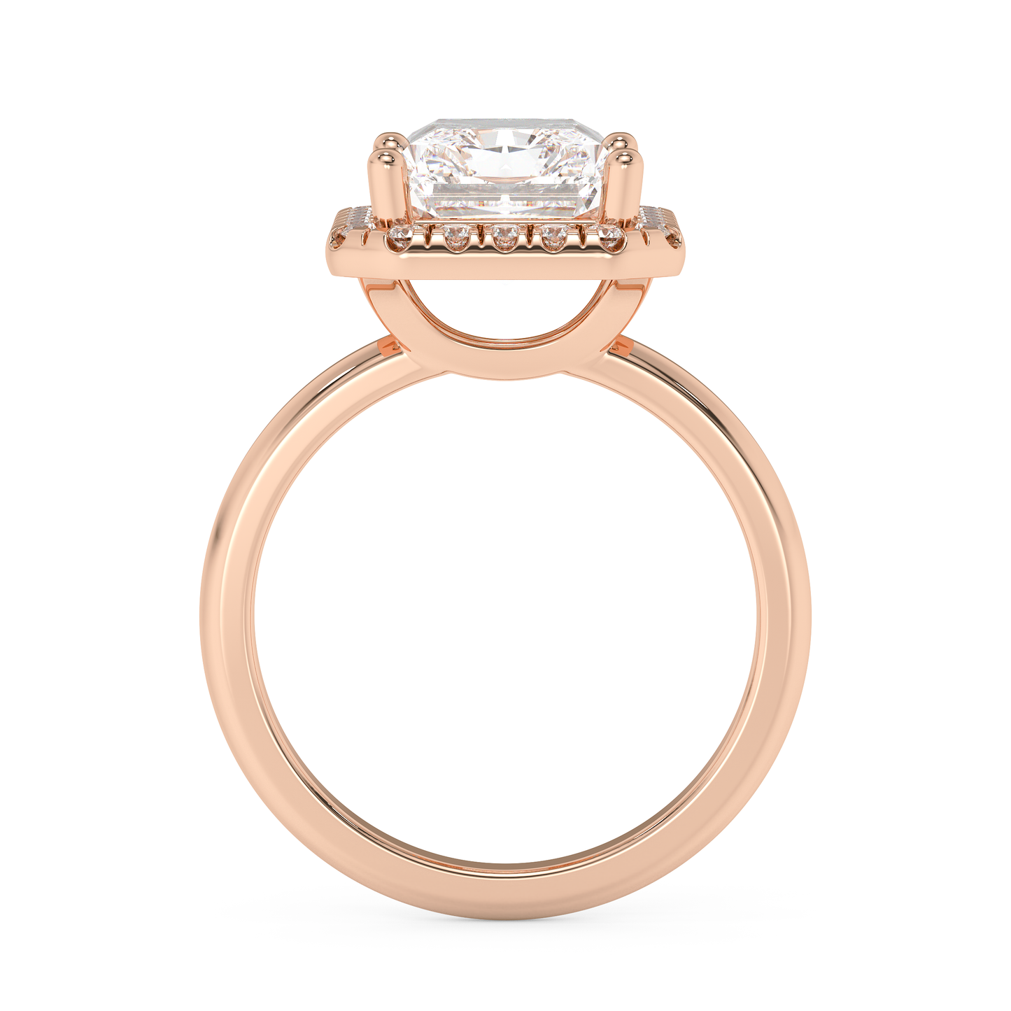 Emerald Solitaire Lab Grown Diamond Engagement Ring