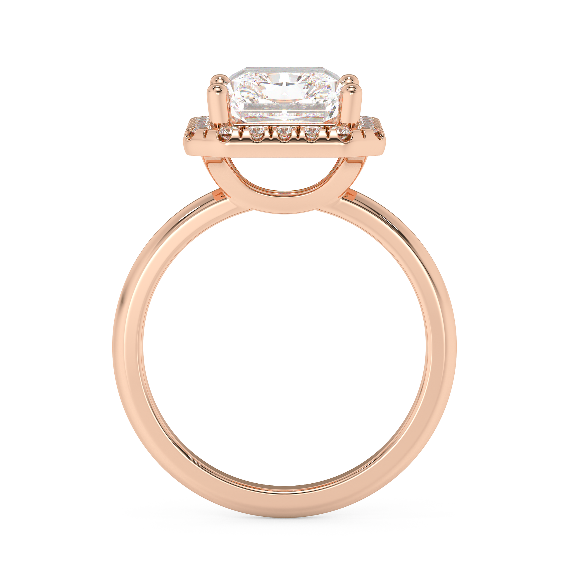 Emerald Solitaire Lab Grown Diamond Engagement Ring