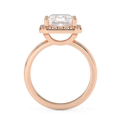 Emerald Solitaire Lab Grown Diamond Engagement Ring