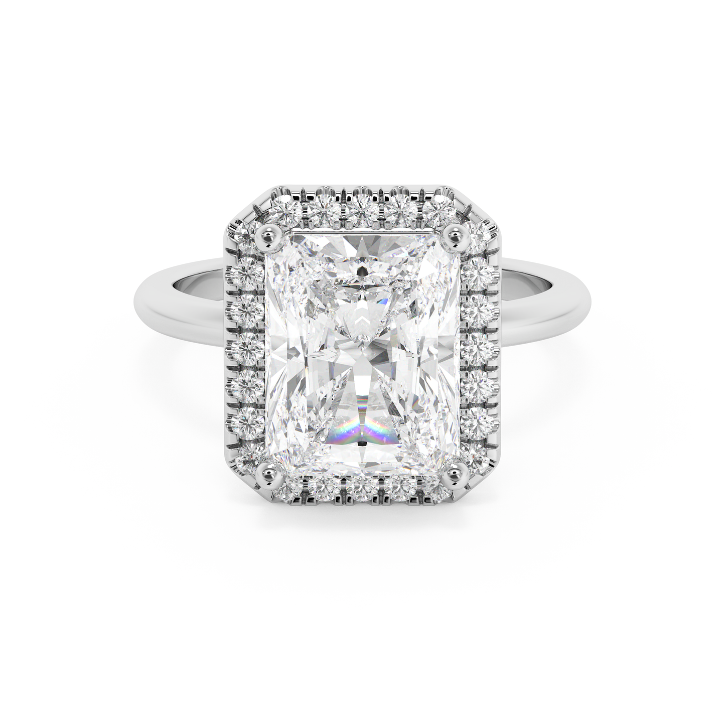 Emerald Solitaire Lab Grown Diamond Engagement Ring