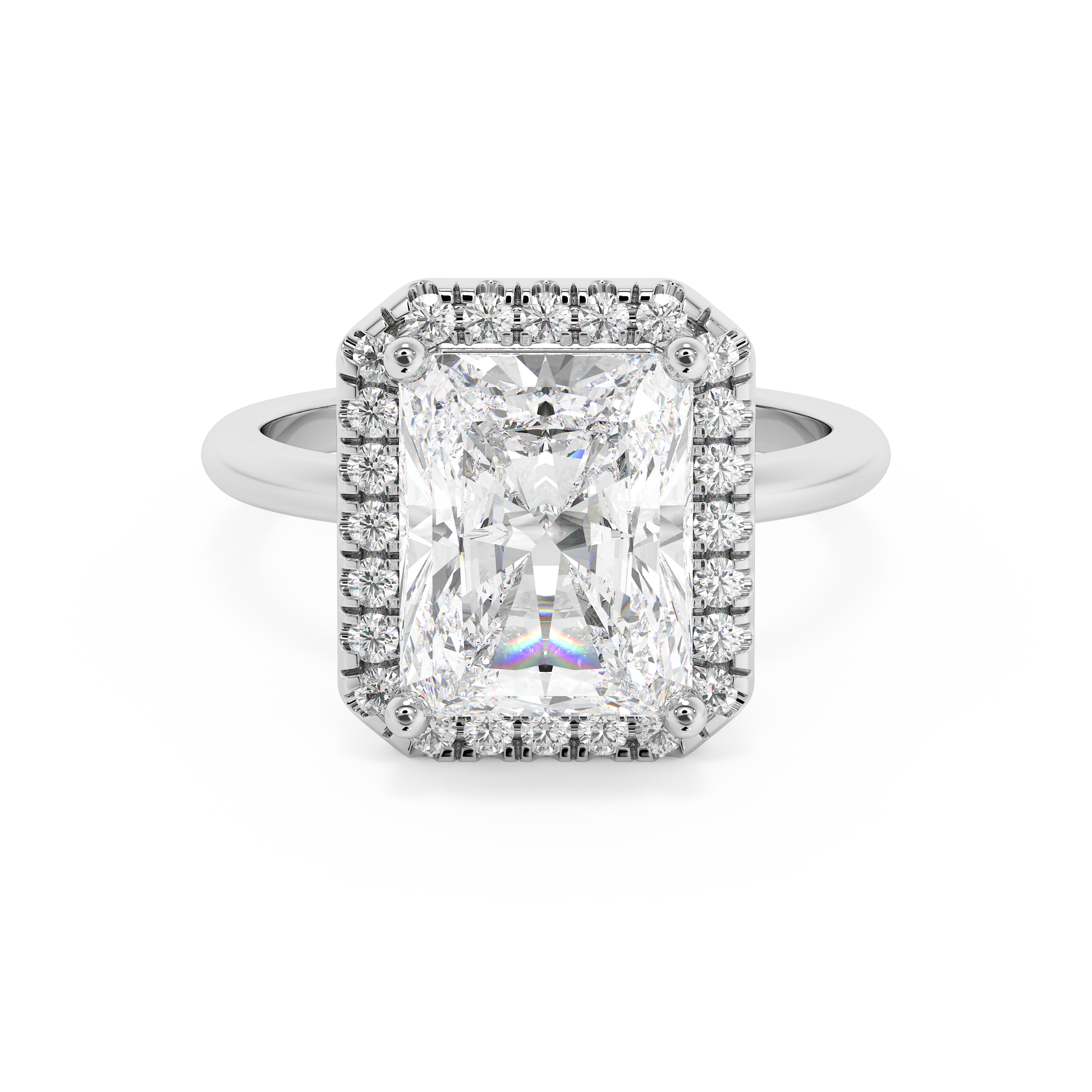 Emerald Solitaire Lab Grown Diamond Engagement Ring