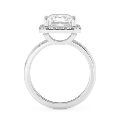 Emerald Solitaire Lab Grown Diamond Engagement Ring