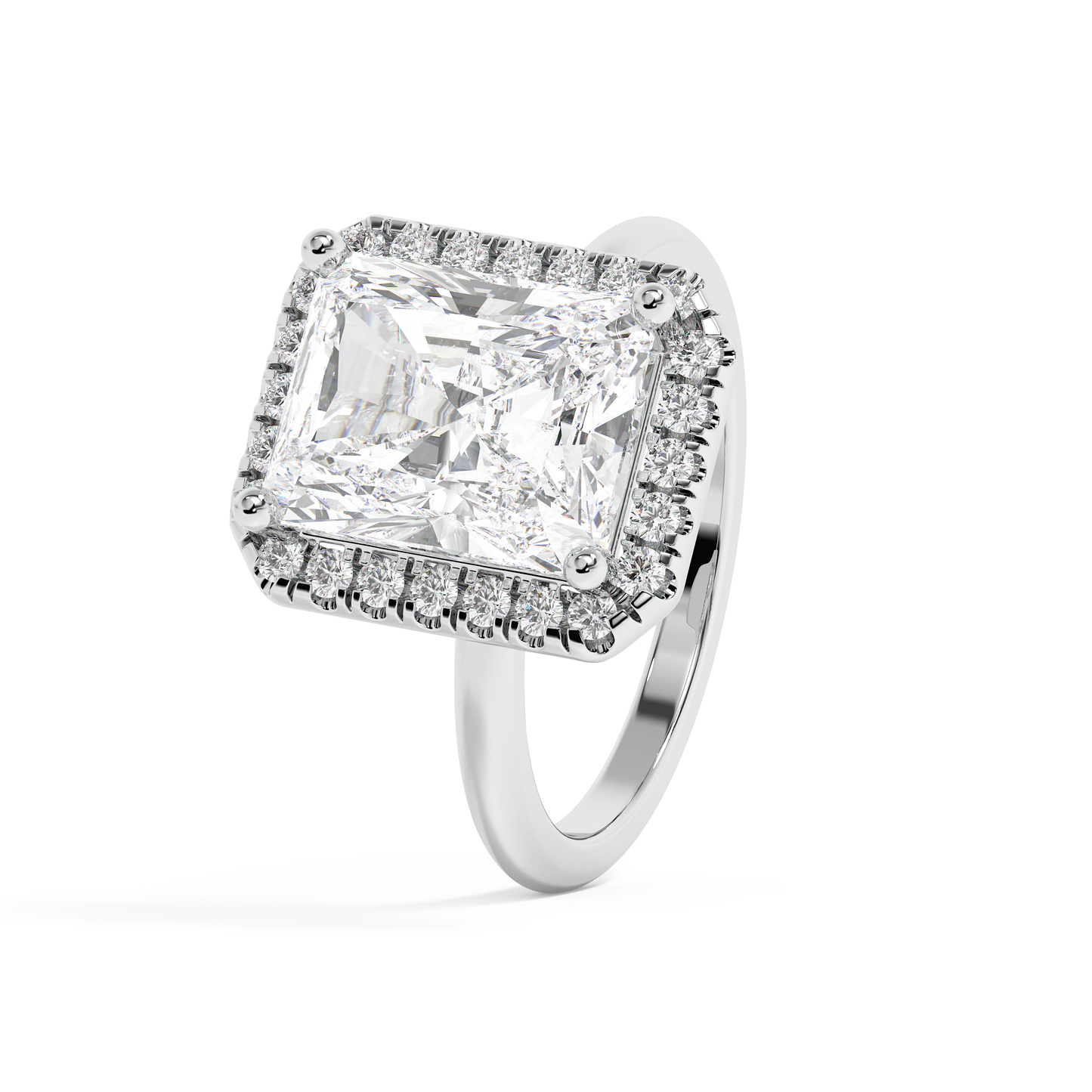Emerald Solitaire Lab Grown Diamond Engagement Ring