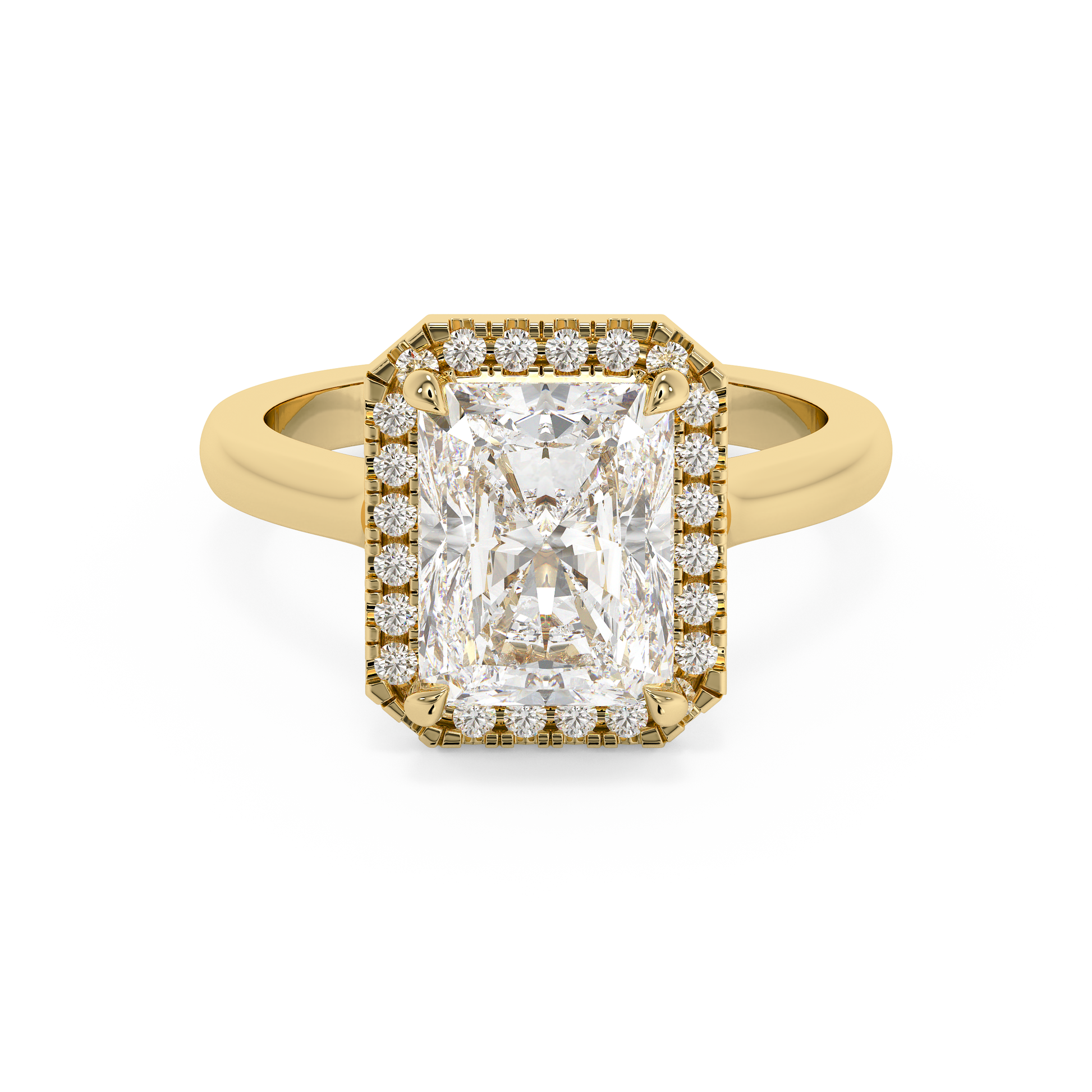 Emerald Solitaire Lab Grown Diamond Engagement Ring
