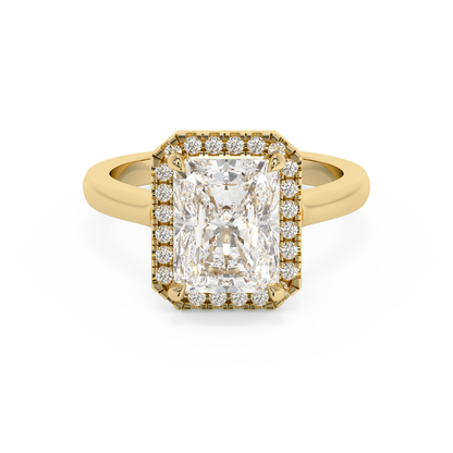 Emerald Solitaire Lab Grown Diamond Engagement Ring
