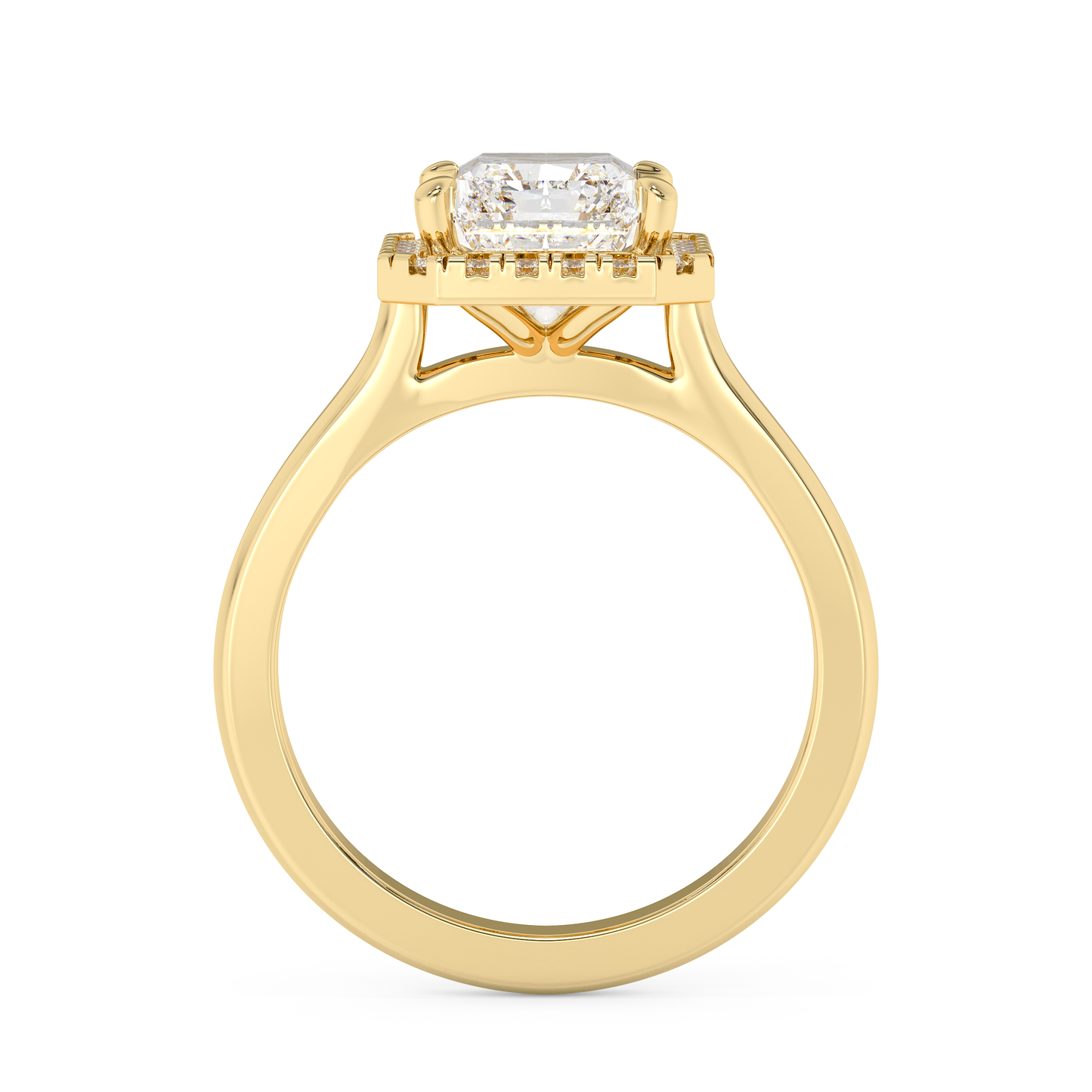 Emerald Solitaire Lab Grown Diamond Engagement Ring