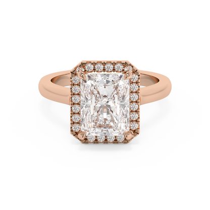 Emerald Solitaire Lab Grown Diamond Engagement Ring
