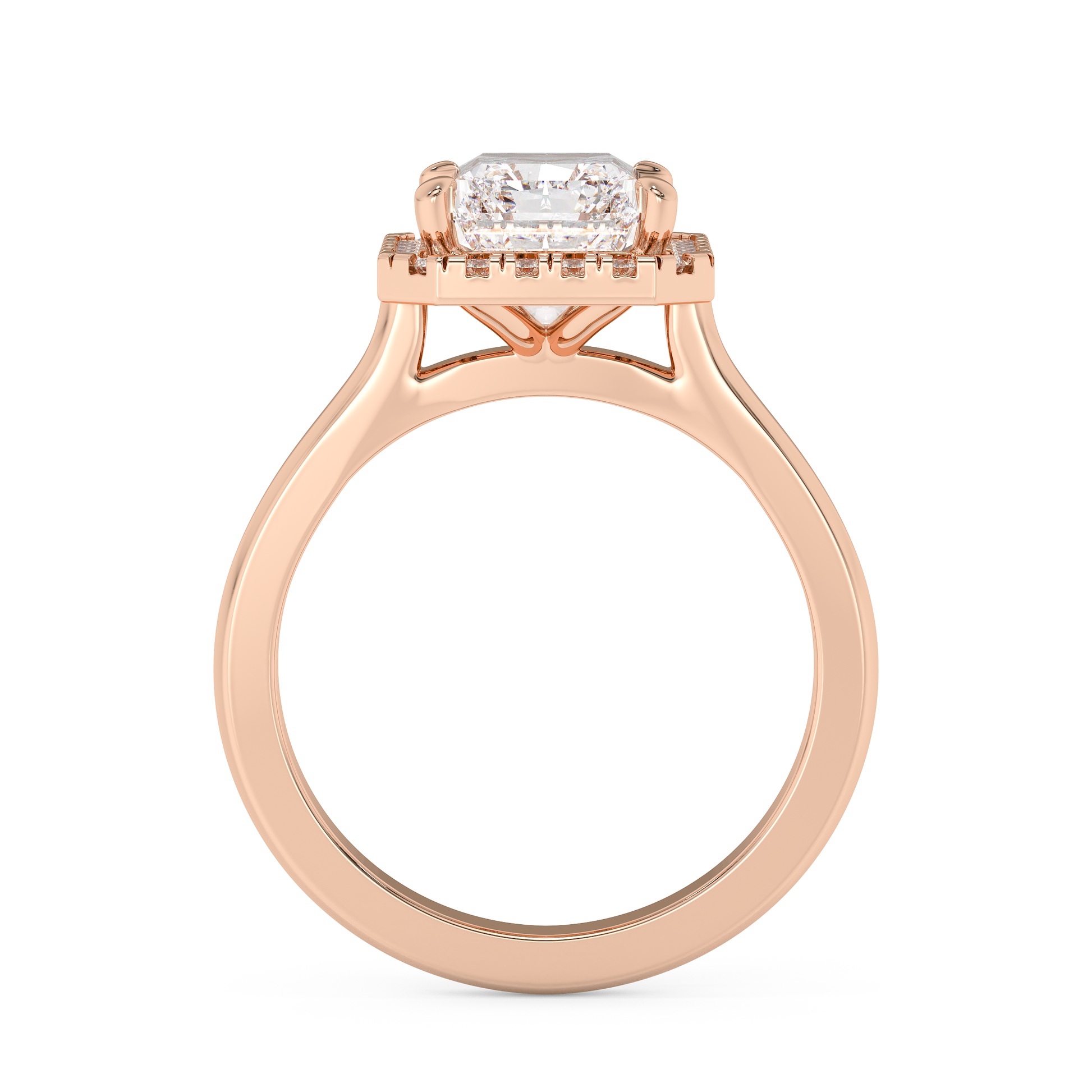 Emerald Solitaire Lab Grown Diamond Engagement Ring