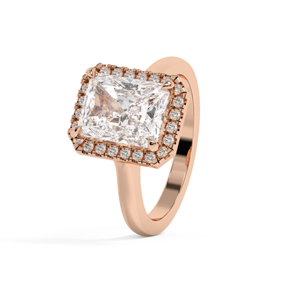 Emerald Solitaire Lab Grown Diamond Engagement Ring