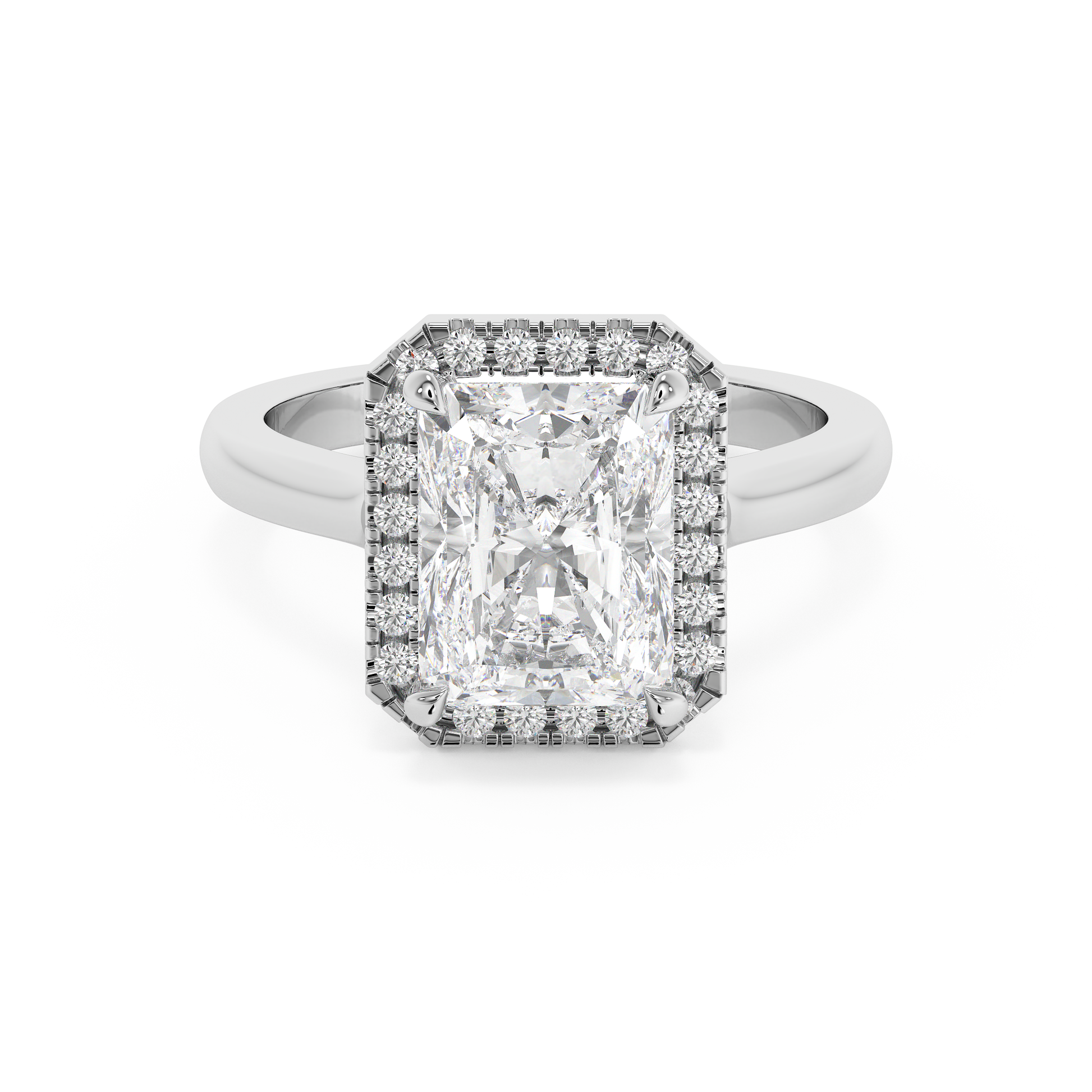 Emerald Solitaire Lab Grown Diamond Engagement Ring