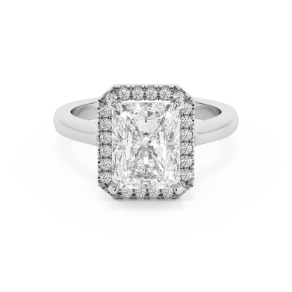 Emerald Solitaire Lab Grown Diamond Engagement Ring