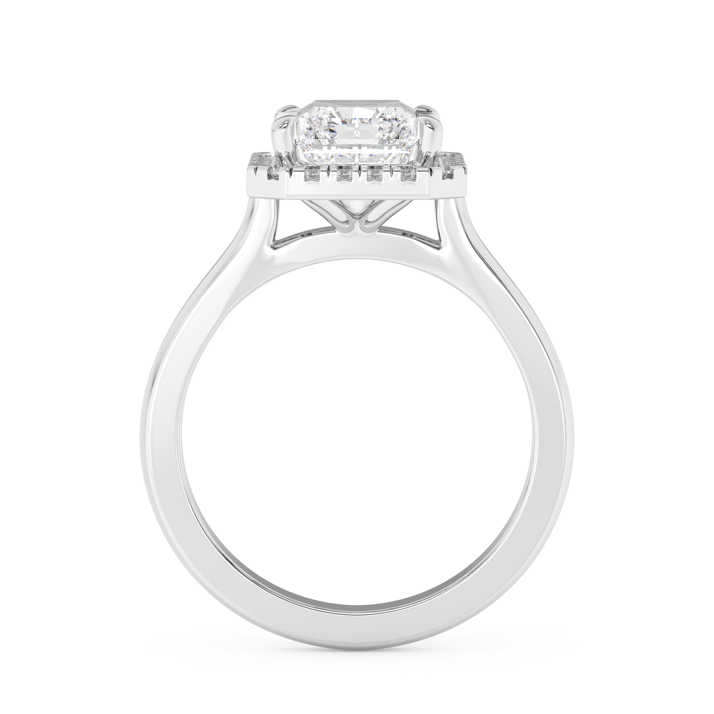 Emerald Solitaire Lab Grown Diamond Engagement Ring