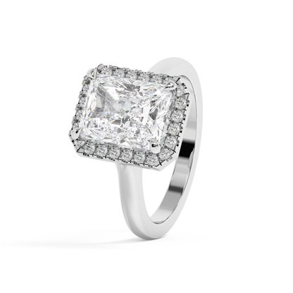 Emerald Solitaire Lab Grown Diamond Engagement Ring