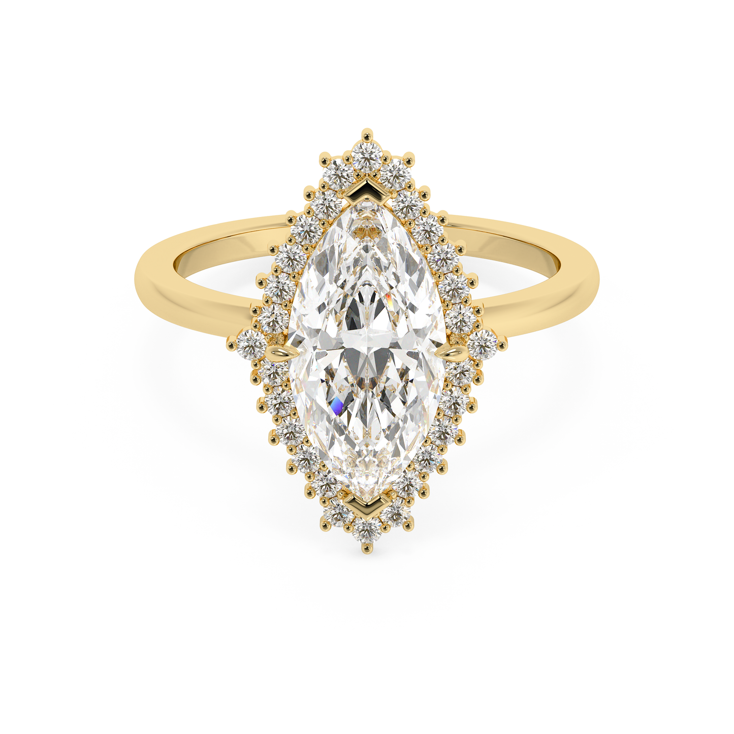 Emerald Solitaire Lab Grown Diamond Engagement Ring