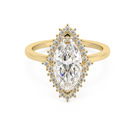 Emerald Solitaire Lab Grown Diamond Engagement Ring