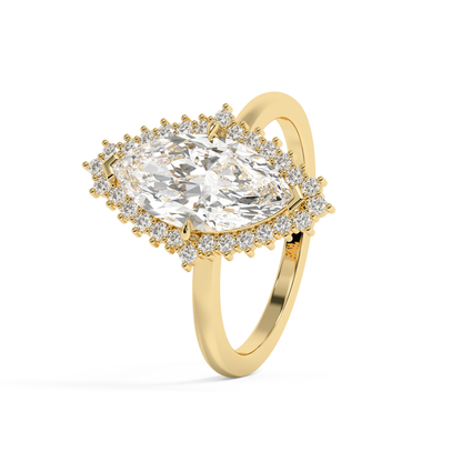 Emerald Solitaire Lab Grown Diamond Engagement Ring