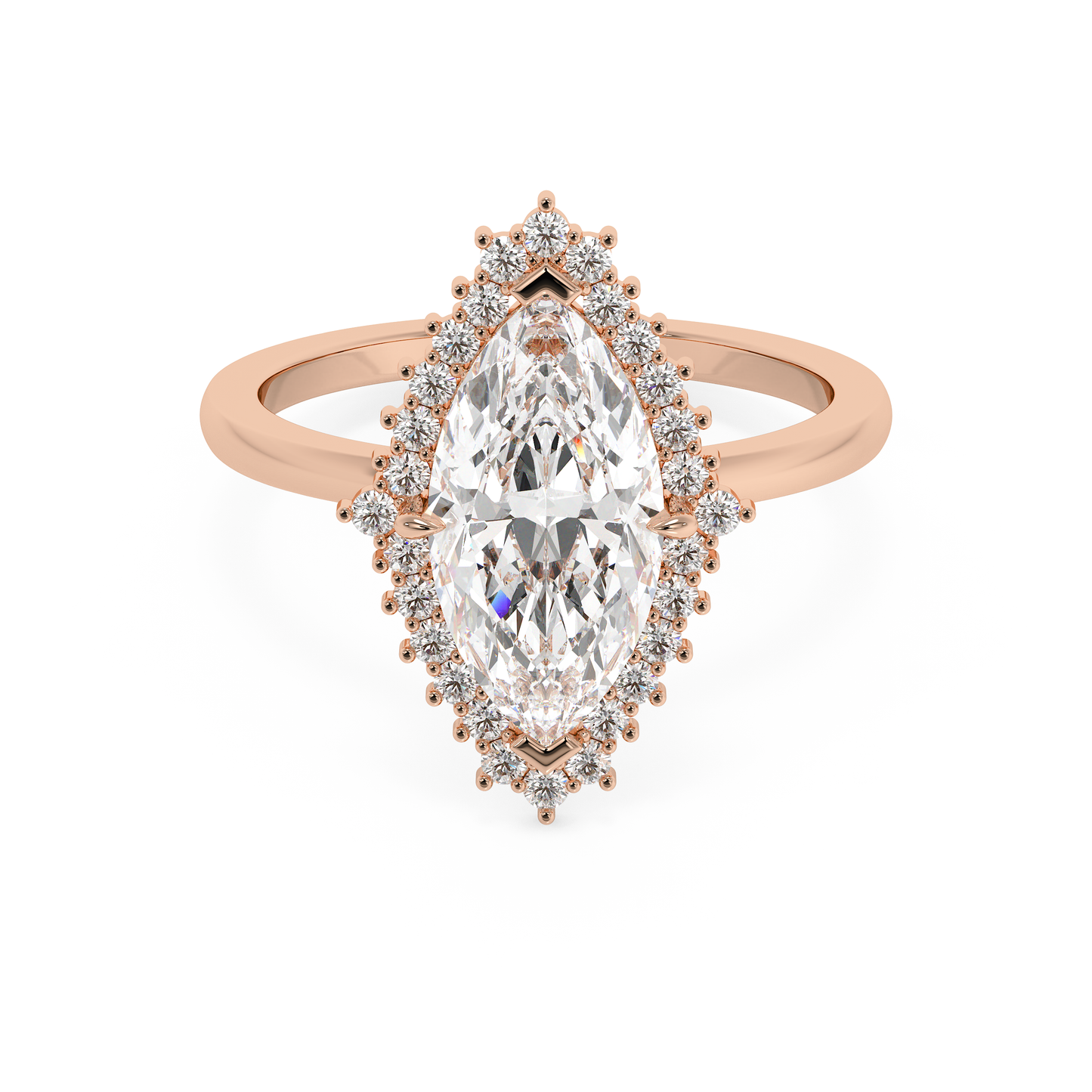Emerald Solitaire Lab Grown Diamond Engagement Ring