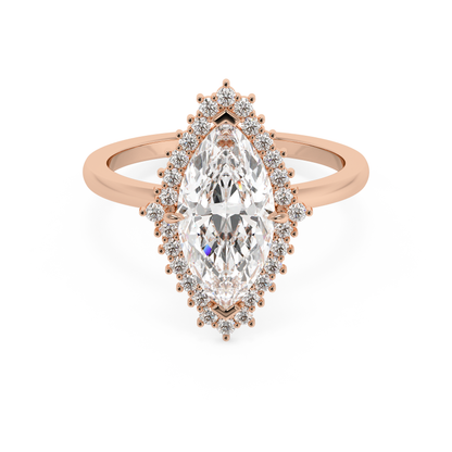 Emerald Solitaire Lab Grown Diamond Engagement Ring