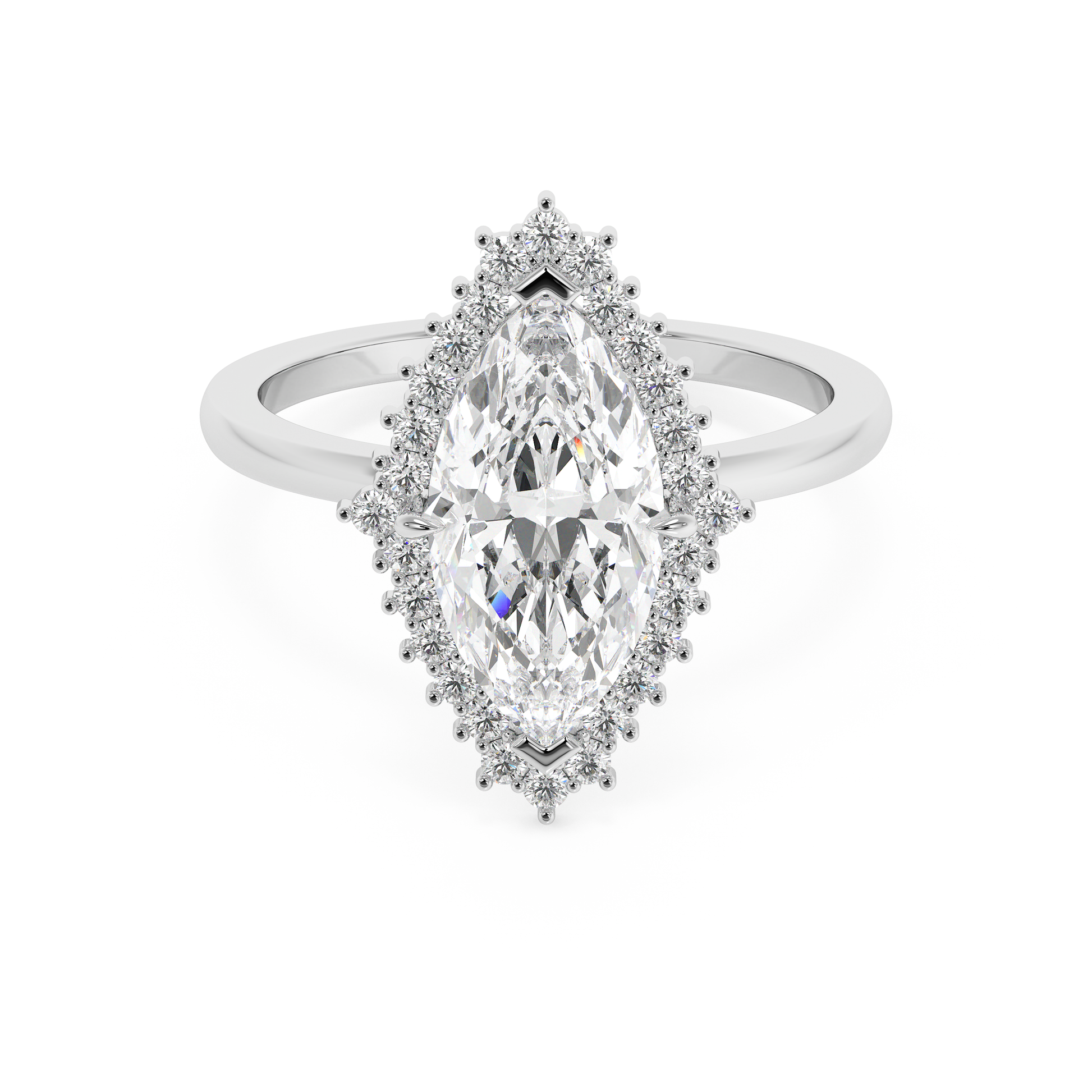 Emerald Solitaire Lab Grown Diamond Engagement Ring