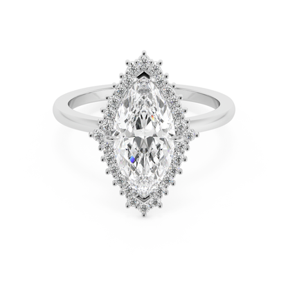 Emerald Solitaire Lab Grown Diamond Engagement Ring