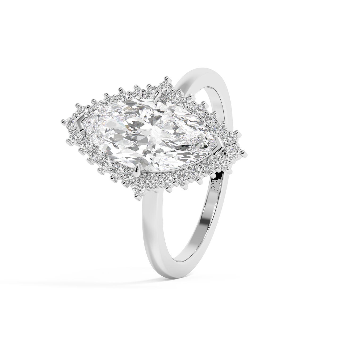 Emerald Solitaire Lab Grown Diamond Engagement Ring