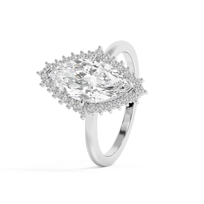 Emerald Solitaire Lab Grown Diamond Engagement Ring