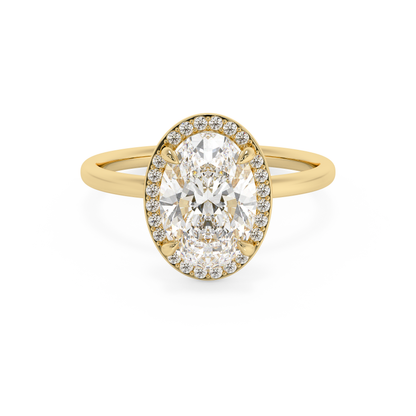Emerald Solitaire Lab Grown Diamond Engagement Ring
