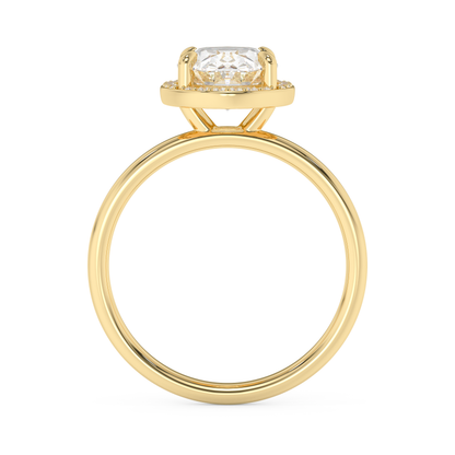 Emerald Solitaire Lab Grown Diamond Engagement Ring
