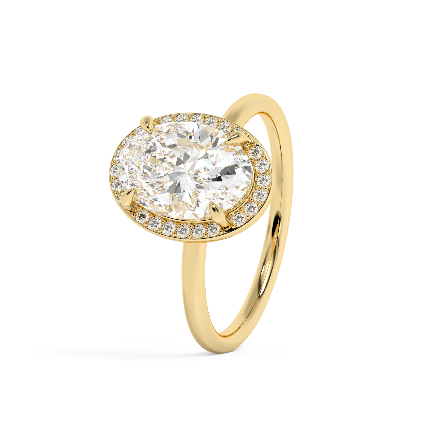 Emerald Solitaire Lab Grown Diamond Engagement Ring
