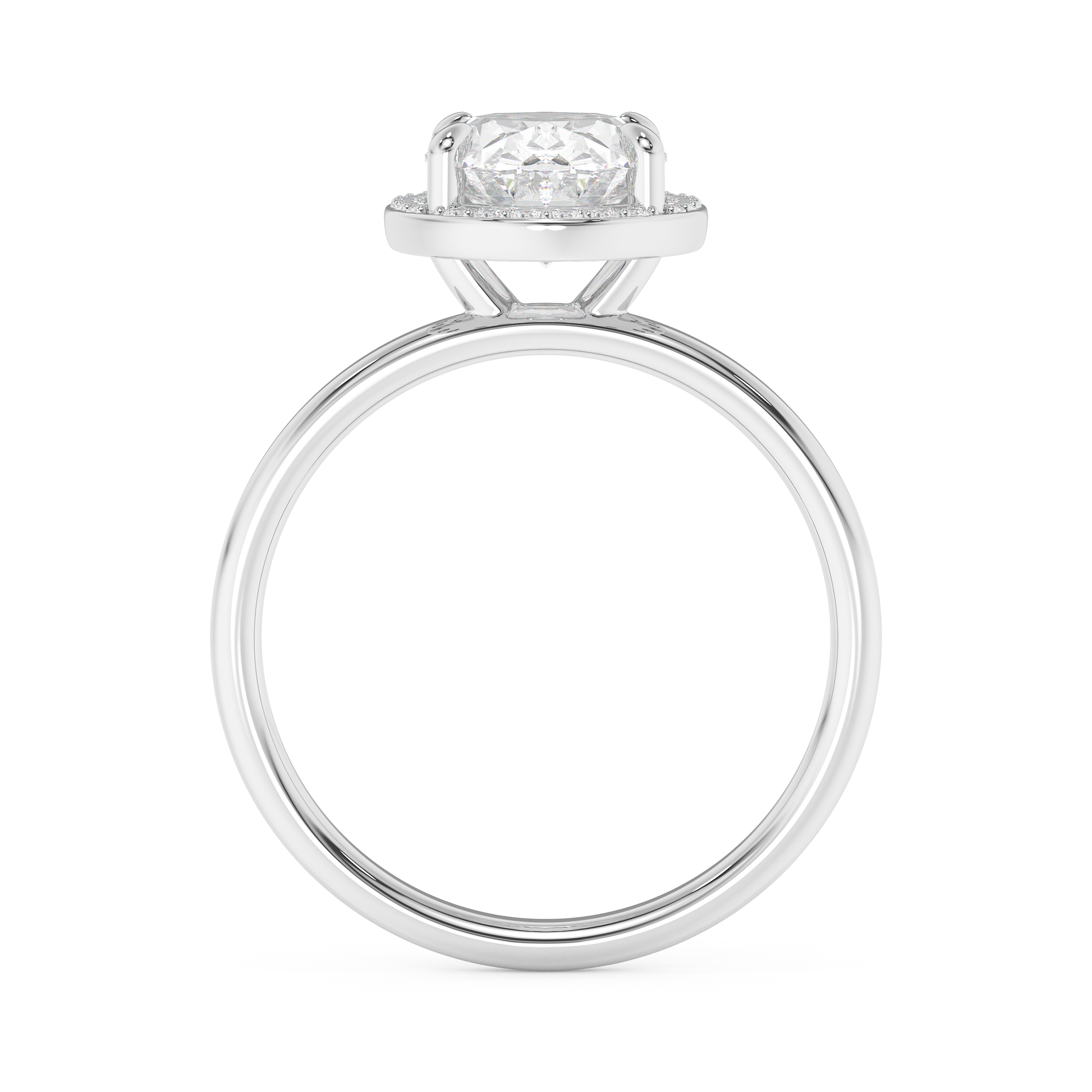 Emerald Solitaire Lab Grown Diamond Engagement Ring