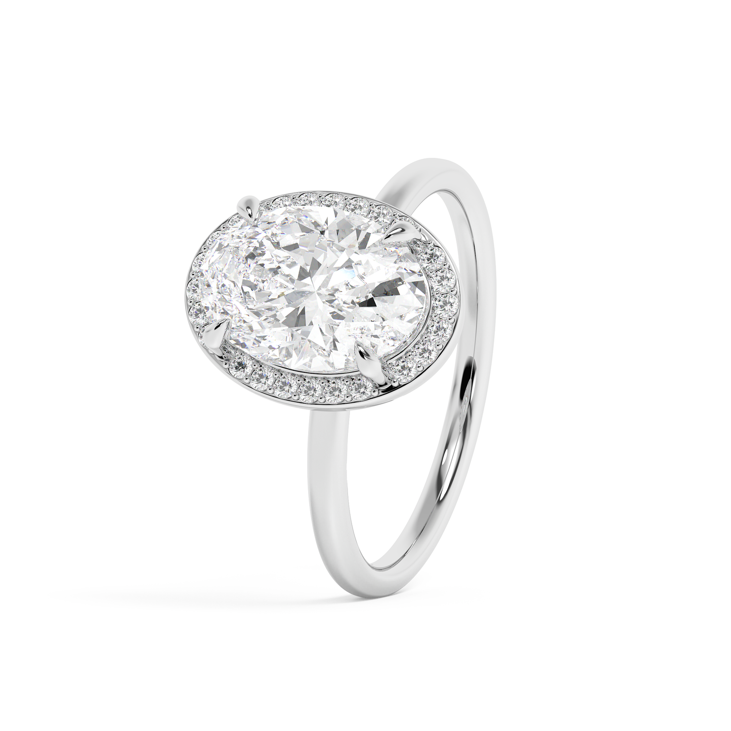 Emerald Solitaire Lab Grown Diamond Engagement Ring