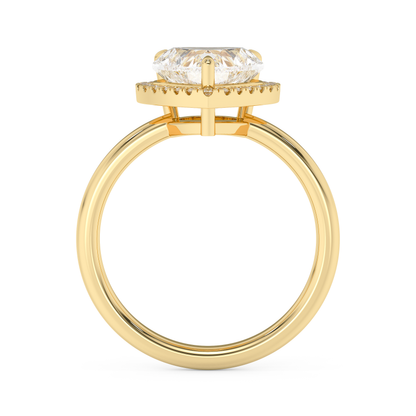 Emerald Solitaire Lab Grown Diamond Engagement Ring
