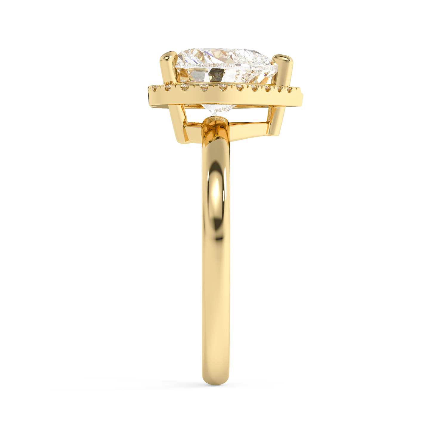 Emerald Solitaire Lab Grown Diamond Engagement Ring