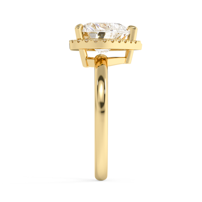 Emerald Solitaire Lab Grown Diamond Engagement Ring