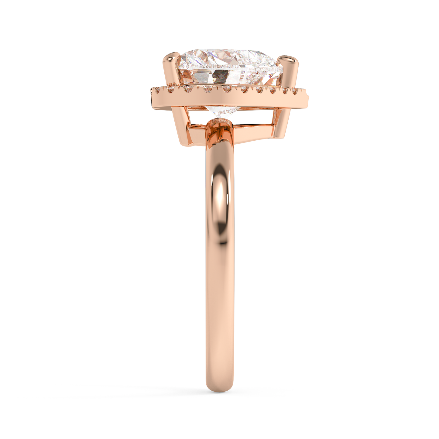 Emerald Solitaire Lab Grown Diamond Engagement Ring