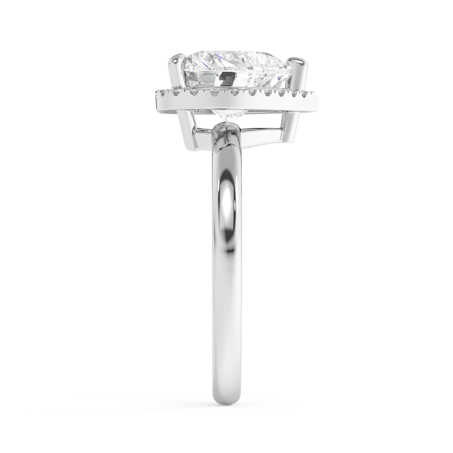 Emerald Solitaire Lab Grown Diamond Engagement Ring