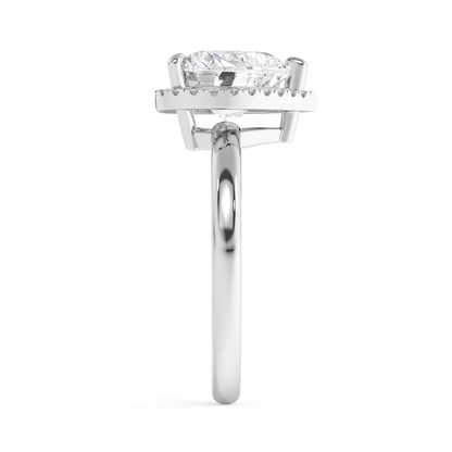 Emerald Solitaire Lab Grown Diamond Engagement Ring