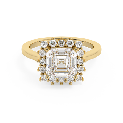 Emerald Solitaire Lab Grown Diamond Engagement Ring