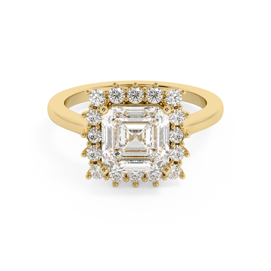 Emerald Solitaire Lab Grown Diamond Engagement Ring