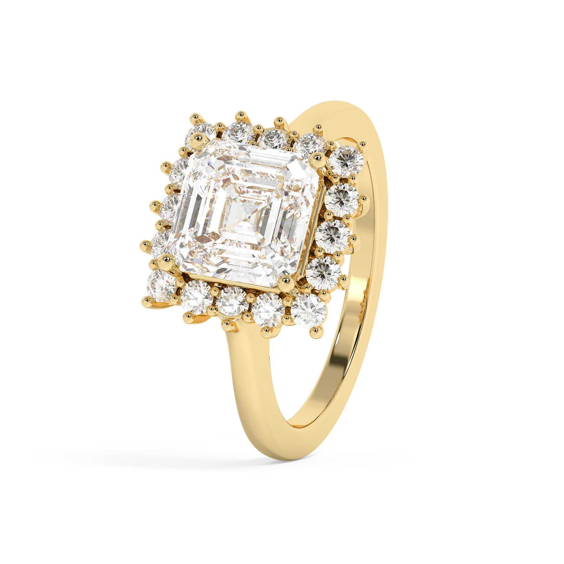 Emerald Solitaire Lab Grown Diamond Engagement Ring