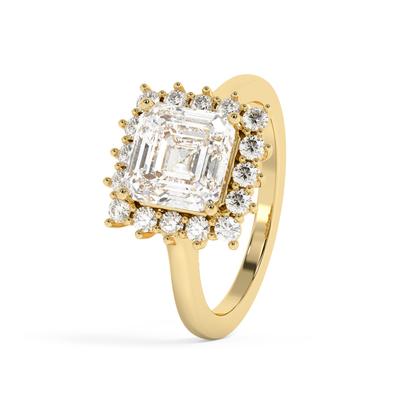 Emerald Solitaire Lab Grown Diamond Engagement Ring