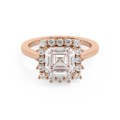 Emerald Solitaire Lab Grown Diamond Engagement Ring