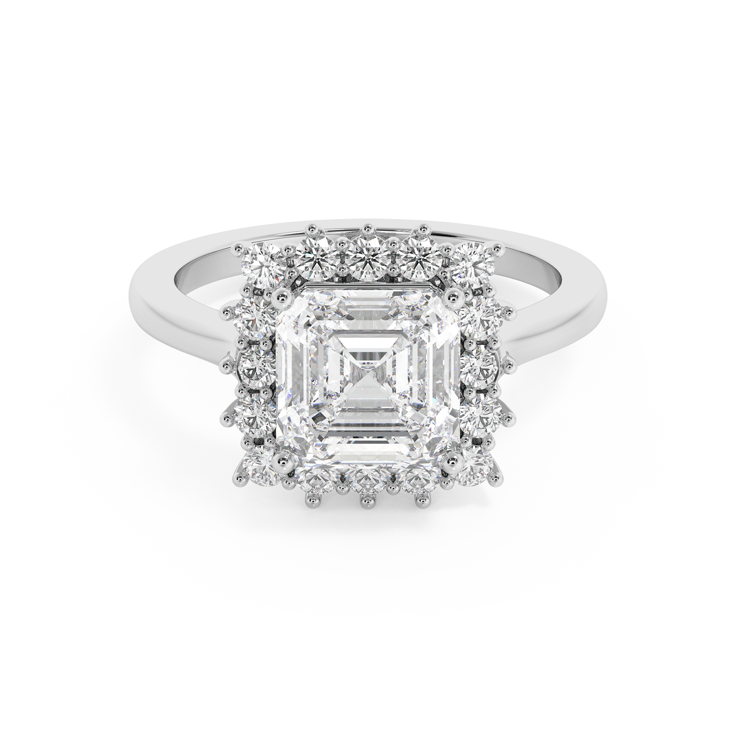 Emerald Solitaire Lab Grown Diamond Engagement Ring