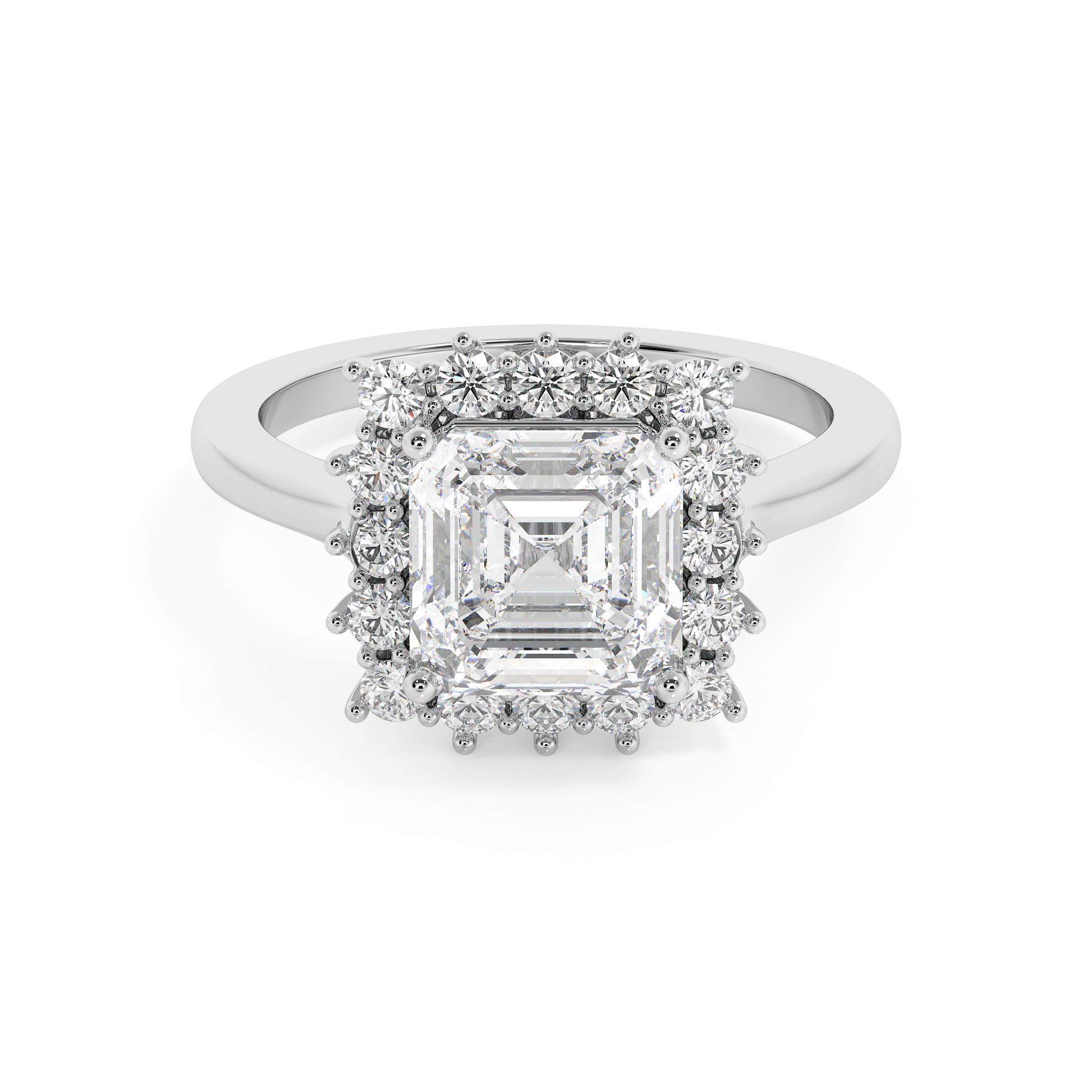 Emerald Solitaire Lab Grown Diamond Engagement Ring