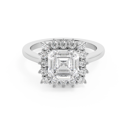 Emerald Solitaire Lab Grown Diamond Engagement Ring