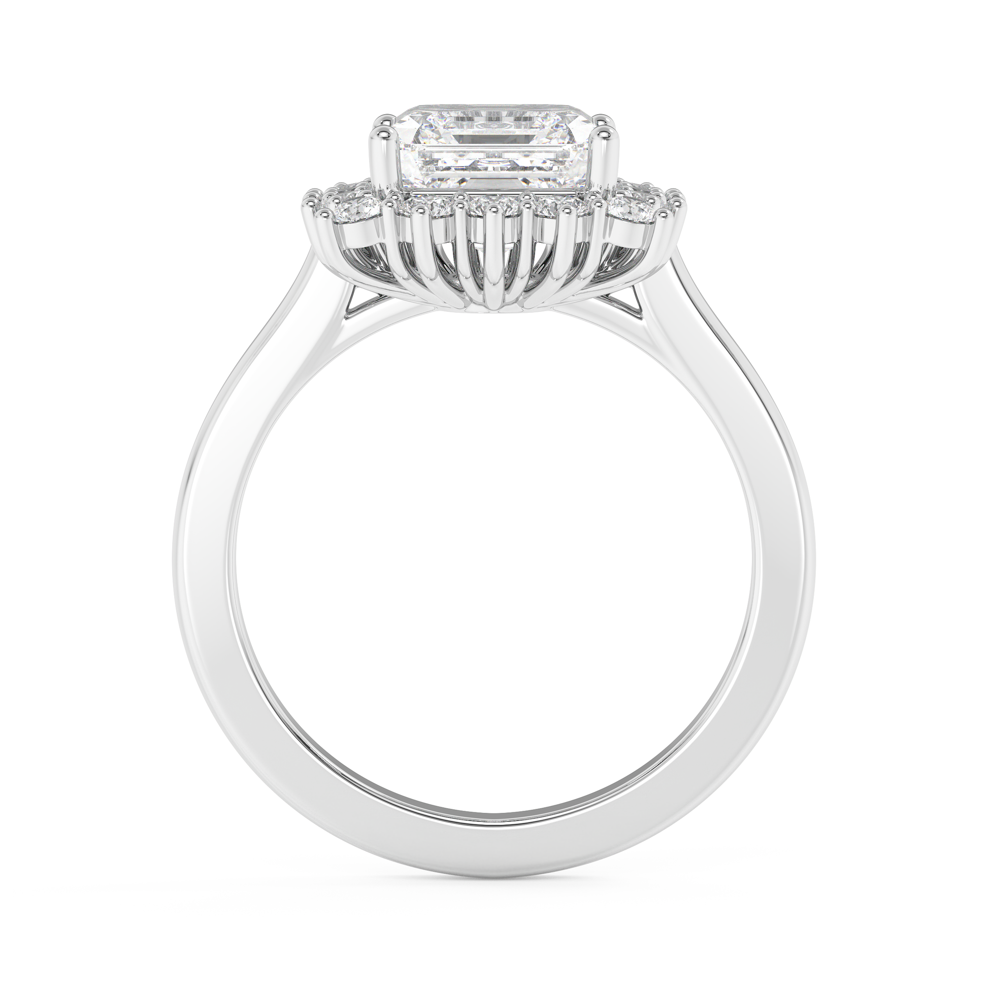 Emerald Solitaire Lab Grown Diamond Engagement Ring