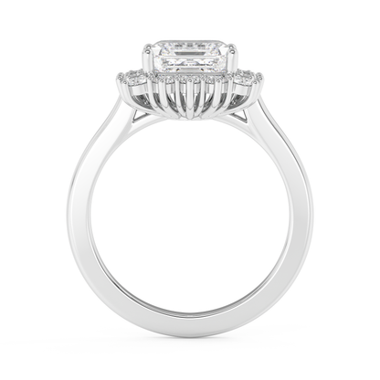 Emerald Solitaire Lab Grown Diamond Engagement Ring